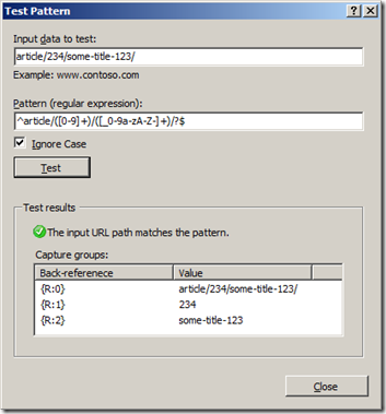 TestPatternSuccess