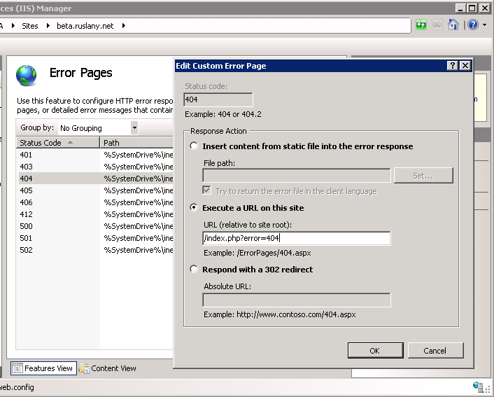 Enable Custom Errors In Wordpress On Iis 7 0 Ruslany Blog