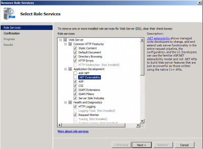 Disable ASP.NET on IIS 7