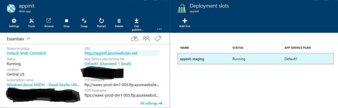 Set up staging environments - Azure App Service